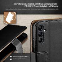 moex Book Case für Samsung Galaxy A14 (4G) – Klapphülle aus PU Leder mit Kartenfach, Komplett Schutz