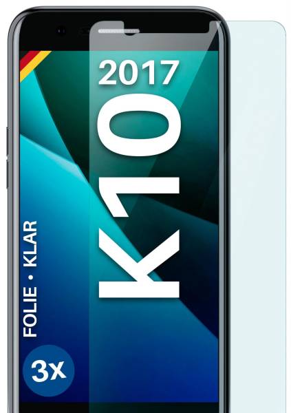 moex FlexProtect Klar für LG K10 (2017) – Schutzfolie für unsichtbaren Displayschutz, Ultra klar