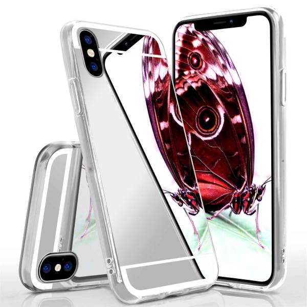 moex Mirror Case für Apple iPhone X – Handyhülle aus Silikon mit Spiegel auf der Rückseite