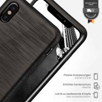moex Brushed Case für Apple iPhone XS – Silikon Handyhülle, Backcover in Aluminium Optik