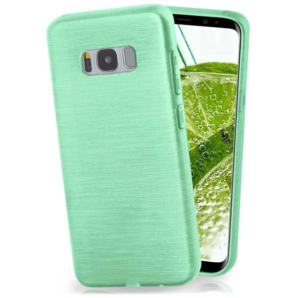 moex Brushed Case für Samsung Galaxy S8 – Silikon Handyhülle, Backcover in Aluminium Optik
