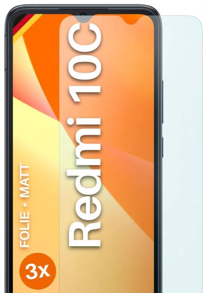 moex FlexProtect Matt für Xiaomi Redmi 10C – Anti Reflex Schutzfolie für besten Displayschutz, Matt