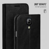 moex Casual Case für Samsung Galaxy S4 Mini – 360 Grad Schutz Booklet, PU Lederhülle mit Kartenfach