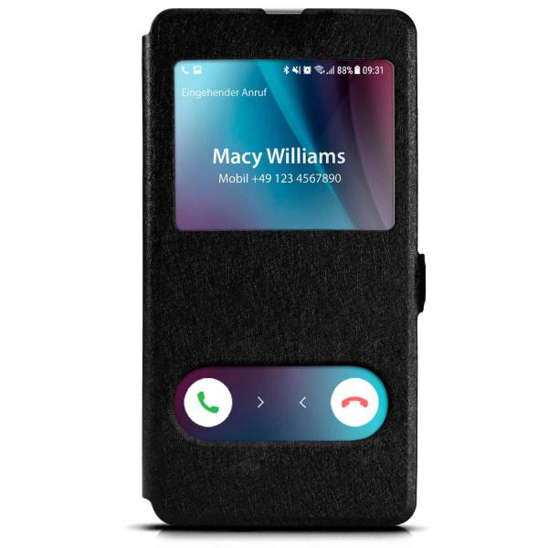 moex Comfort Case für Huawei P30 – Klapphülle mit Fenster, ultra dünnes Flip Case