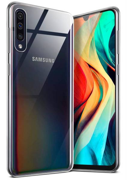 moex Aero Case für Samsung Galaxy A30s – Durchsichtige Hülle aus Silikon, Ultra Slim Handyhülle