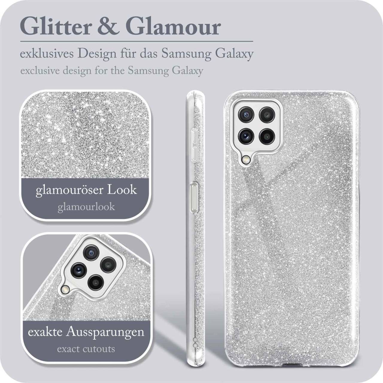 ONEFLOW Glitter Case für Samsung Galaxy A22 (4G) – Glitzer Hülle aus TPU, designer Handyhülle
