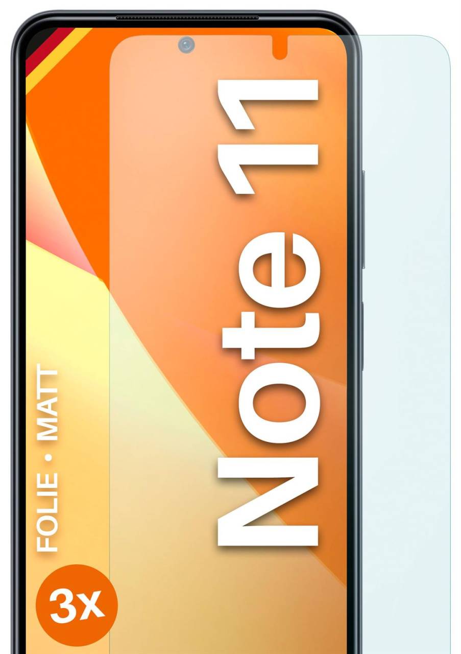 moex FlexProtect Matt für Xiaomi Redmi Note 11 – Anti Reflex Schutzfolie für besten Displayschutz, Matt