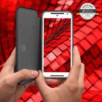 ONEFLOW Business Case für Motorola Moto G2 – Klappbare Handytasche mit Kartenfach und Ständer