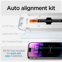 Spigen Glas.tR EZ Fit für Apple iPhone 14 Pro – 2x gehärtete Glas Folien inklusive Montagerahmen
