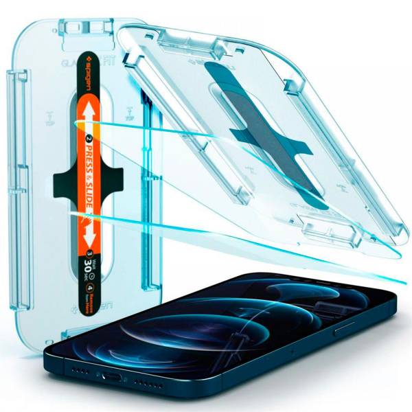 Spigen Glas.tR EZ Fit iPhone 12 Pro Max Panzerglas Easy-Fit