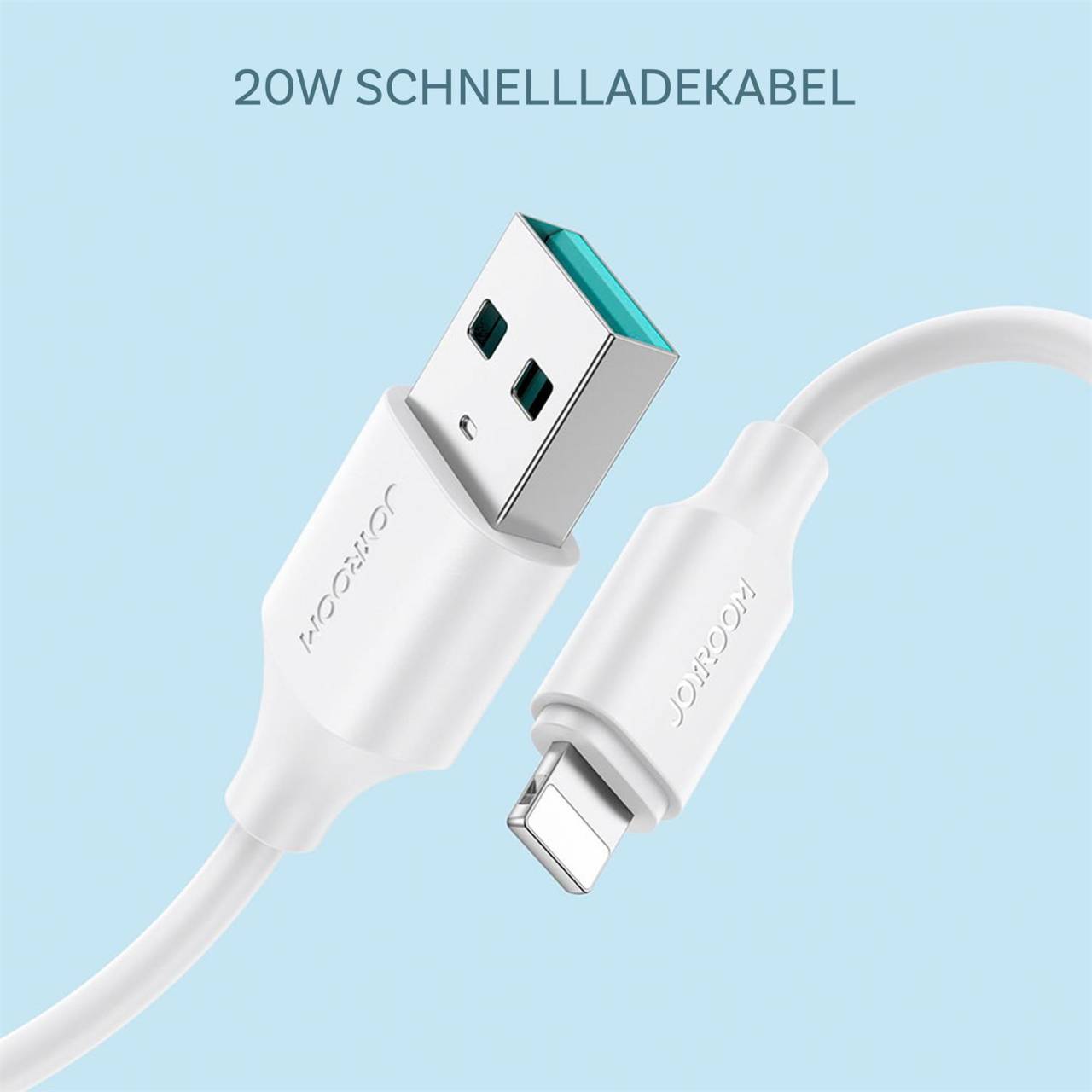 Joyroom Ladekabel – USB-A auf Lightning für iPhone 5 - 14 und iPad Modelle, Schnellladekabel 2,4A, Länge 1,0 m