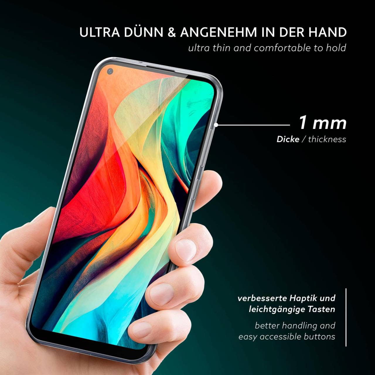 moex Aero Case für Samsung Galaxy M11 – Durchsichtige Hülle aus Silikon, Ultra Slim Handyhülle