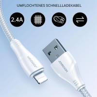 Joyroom Ladekabel – USB A auf Lightning für iPhone und iPad, Schnellladekabel Surpass Serie, Nylon, Länge 1,2m