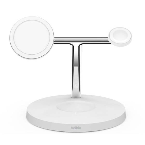 Belkin Boost Charge Pro 3-in-1-Ladegerät mit MagSafe – Induktives USB-C Ladegerät Magnetische Ausrichtung 15W