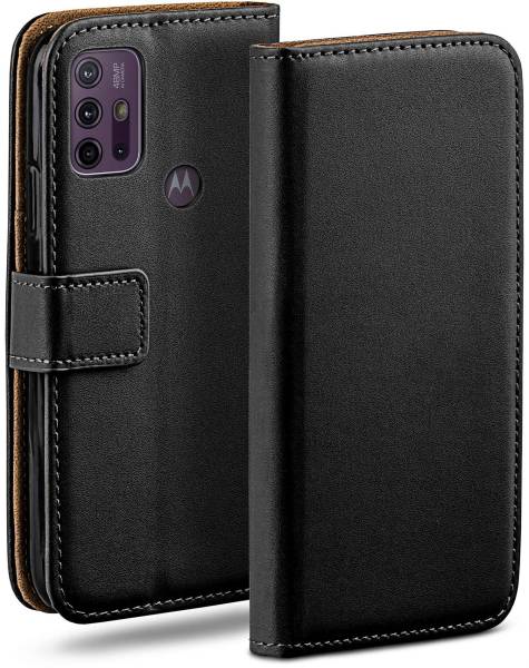 moex Book Case für Motorola Moto G10 – Klapphülle aus PU Leder mit Kartenfach, Komplett Schutz