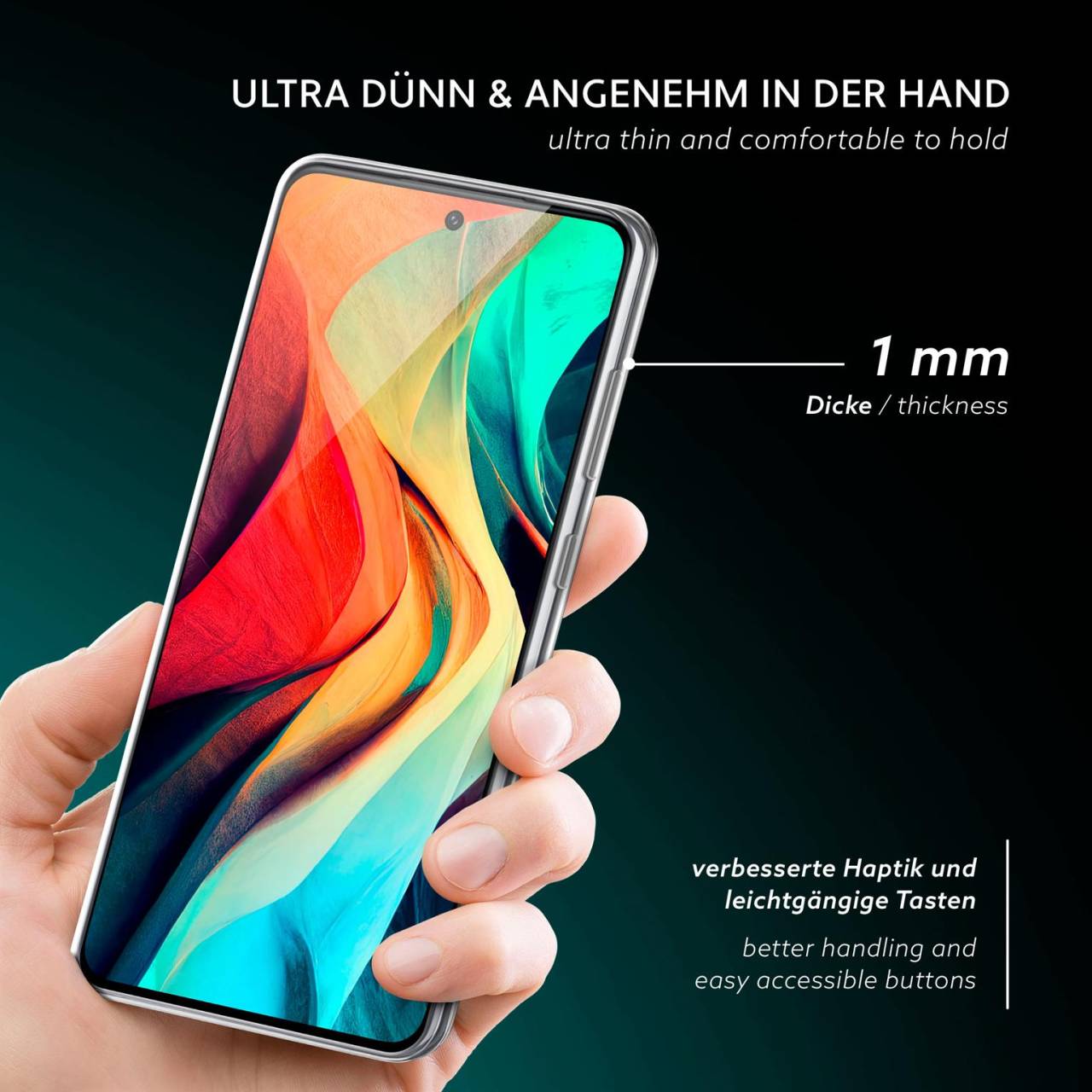 moex Aero Case für Samsung Galaxy S21 FE 5G – Durchsichtige Hülle aus Silikon, Ultra Slim Handyhülle
