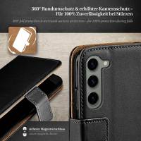 moex Book Case für Samsung Galaxy S23 – Klapphülle aus PU Leder mit Kartenfach, Komplett Schutz