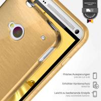 moex Brushed Case für HTC One M7 – Silikon Handyhülle, Backcover in Aluminium Optik