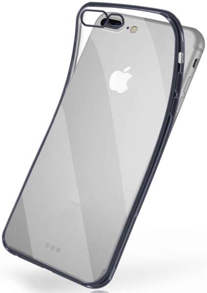 moex Chrome Case für Apple iPhone 8 Plus – Handy Bumper mit Chrom Rand – Transparente Hülle