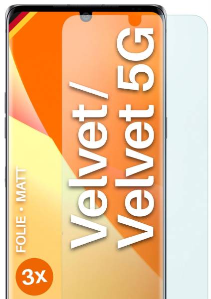 moex FlexProtect Matt für LG Velvet 5G – Anti Reflex Schutzfolie für besten Displayschutz, Matt