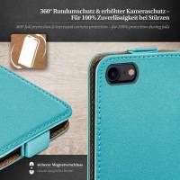 moex Flip Case für Apple iPhone SE 2. Generation (2020) – PU Lederhülle mit 360 Grad Schutz, klappbar