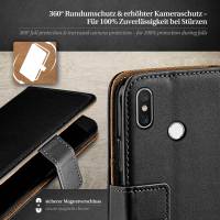 moex Book Case für Xiaomi Mi 8 – Klapphülle aus PU Leder mit Kartenfach, Komplett Schutz