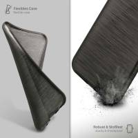 moex Brushed Case für Apple iPhone X – Silikon Handyhülle, Backcover in Aluminium Optik