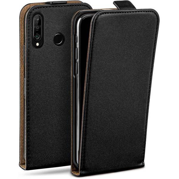 moex Flip Case Huawei P30 Lite Klapphülle Leder Optik
