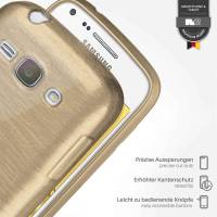 moex Brushed Case für Samsung Galaxy Core Plus – Silikon Handyhülle, Backcover in Aluminium Optik