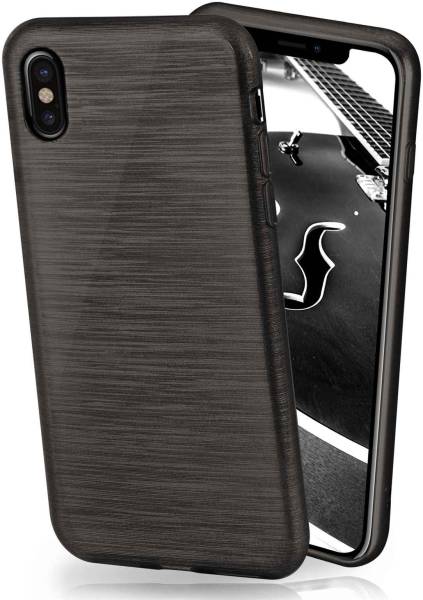 moex Brushed Case für Apple iPhone X – Silikon Handyhülle, Backcover in Aluminium Optik