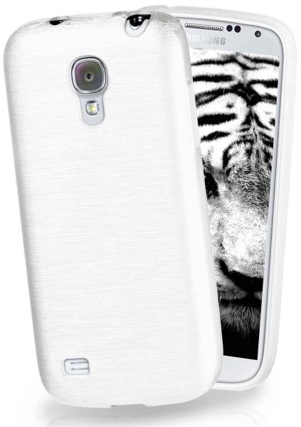 moex Brushed Case für Samsung Galaxy S4 Mini – Silikon Handyhülle, Backcover in Aluminium Optik