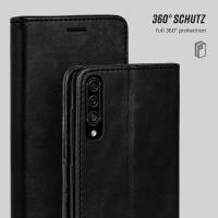 moex Casual Case für Samsung Galaxy A50 – 360 Grad Schutz Booklet, PU Lederhülle mit Kartenfach