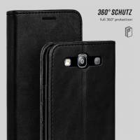 moex Casual Case für Samsung Galaxy S3 – 360 Grad Schutz Booklet, PU Lederhülle mit Kartenfach