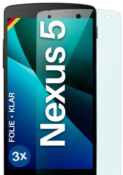 moex FlexProtect Klar für LG Google Nexus 5 – Schutzfolie für unsichtbaren Displayschutz, Ultra klar