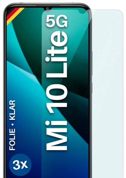 moex FlexProtect Klar für Xiaomi Mi 10 Lite 5G – Schutzfolie für unsichtbaren Displayschutz, Ultra klar