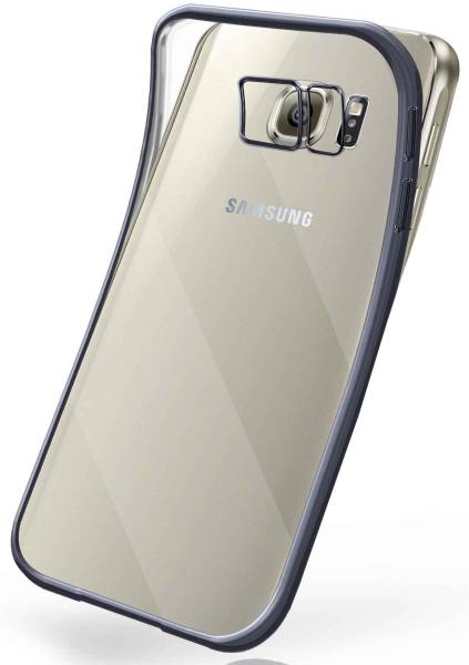 moex Chrome Case für Samsung Galaxy S6 Edge – Handy Bumper mit Chrom Rand – Transparente Hülle