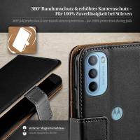 moex Book Case für Motorola Moto G31 – Klapphülle aus PU Leder mit Kartenfach, Komplett Schutz