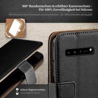 moex Book Case für Samsung Galaxy S10 5G – Klapphülle aus PU Leder mit Kartenfach, Komplett Schutz
