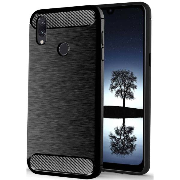 ONEFLOW Shift Case für Xiaomi Redmi Note 7 – Handyhülle aus robustem TPU in Carbon- & brushed Alu-Optik