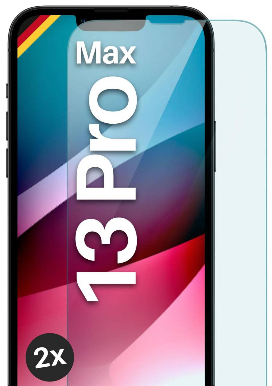 moex ShockProtect Klar für Apple iPhone 13 Pro Max – Panzerglas für kratzfesten Displayschutz, Ultra klar