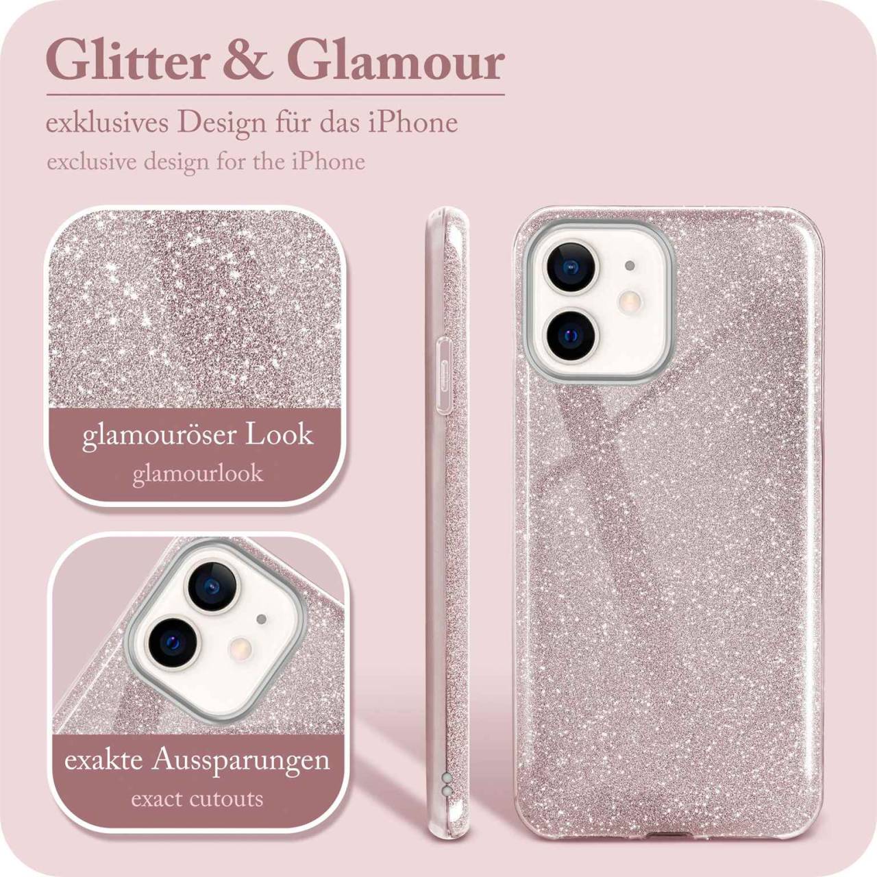 ONEFLOW Glitter Case für Apple iPhone 12 mini – Glitzer Hülle aus TPU, designer Handyhülle