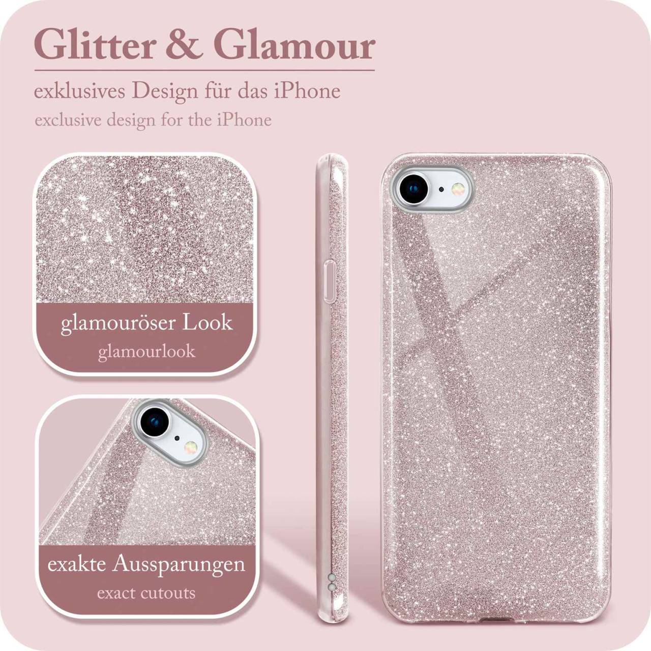 ONEFLOW Glitter Case für Apple iPhone 8 – Glitzer Hülle aus TPU, designer Handyhülle