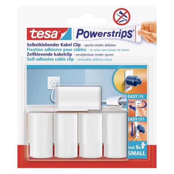 tesa Powerstrips Kabel Clip – Die clevere Alternative zu Kabelschellen – selbstklebend