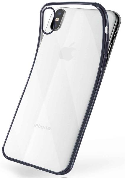 moex Chrome Case für Apple iPhone XS – Handy Bumper mit Chrom Rand – Transparente Hülle
