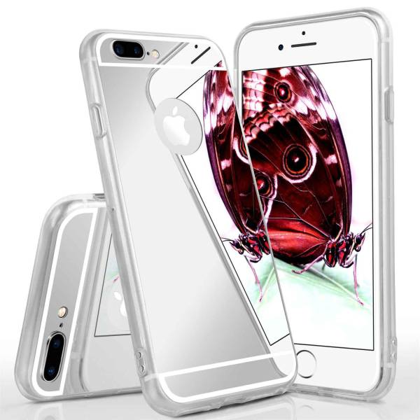 moex Mirror Case für Apple iPhone 8 Plus – Handyhülle aus Silikon mit Spiegel auf der Rückseite
