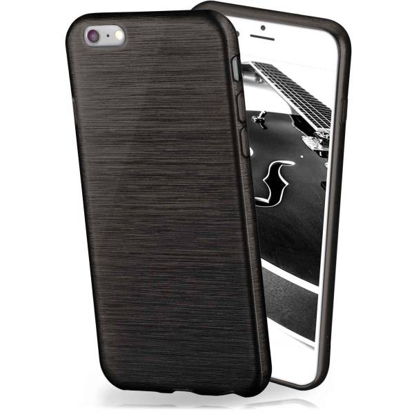 moex Brushed Case für iPhone 6s Plus – Silikon Handyhülle, Backcover in Aluminium Optik