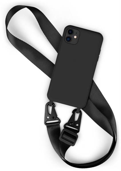 moex Hover Cover für Apple iPhone 11 – Umhängehülle mit abnehmbarer Handykette aus Nylon