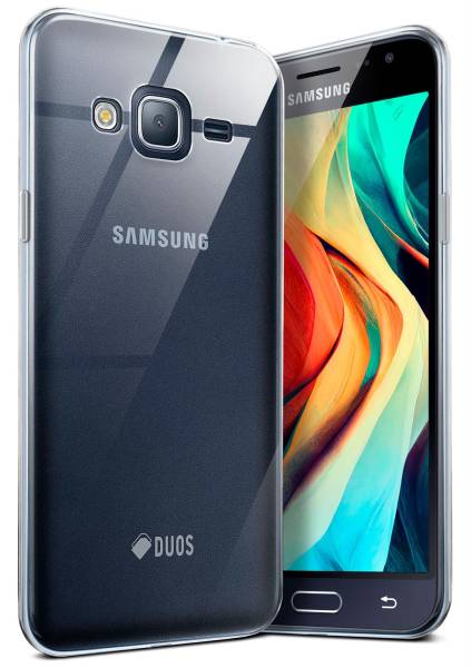 moex Aero Case für Samsung Galaxy J3 (2016) – Durchsichtige Hülle aus Silikon, Ultra Slim Handyhülle
