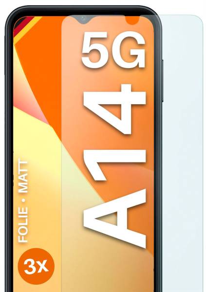 moex FlexProtect Matt für Samsung Galaxy A14 5G – Anti Reflex Schutzfolie für besten Displayschutz, Matt