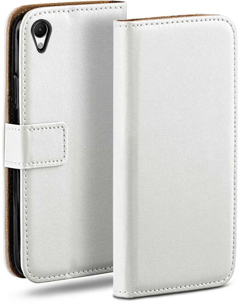 moex Book Case für Sony Xperia Z1 – Klapphülle aus PU Leder mit Kartenfach, Komplett Schutz